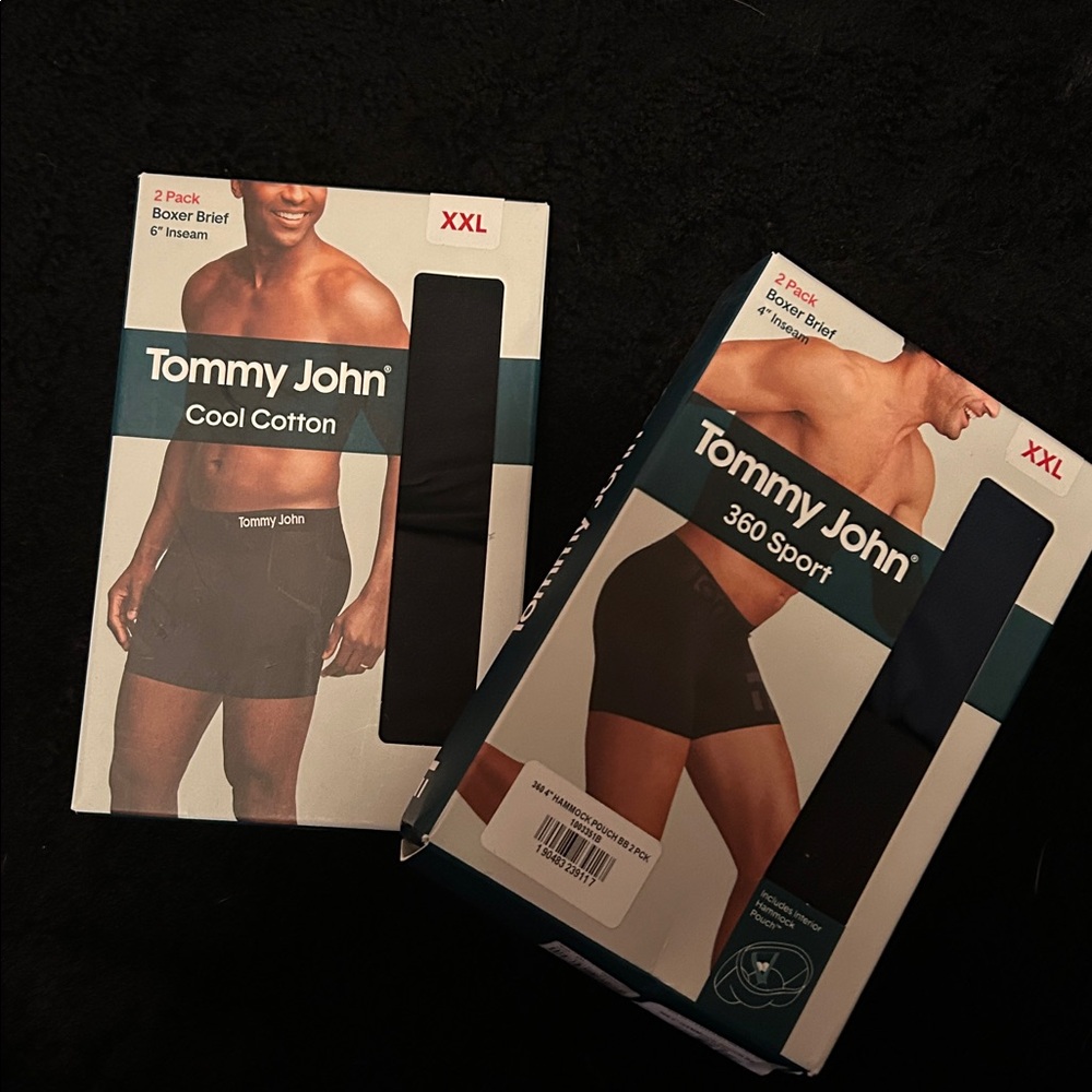 Tommy John 360 Sport Boxer Briefs XXL - Black 2-Pack (2 Packs)